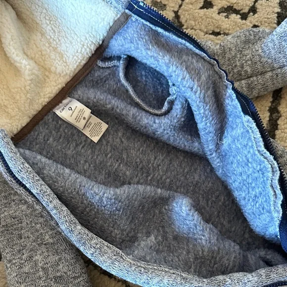 Carter's Soft Gray Hooded Footie - Picture 4 of 6